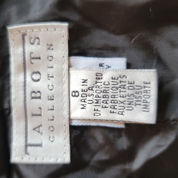 Vintage Talbots 100% Wool Houndstooth Beige and Black Pencil Skirt Size 8 - Picture 4 of 5